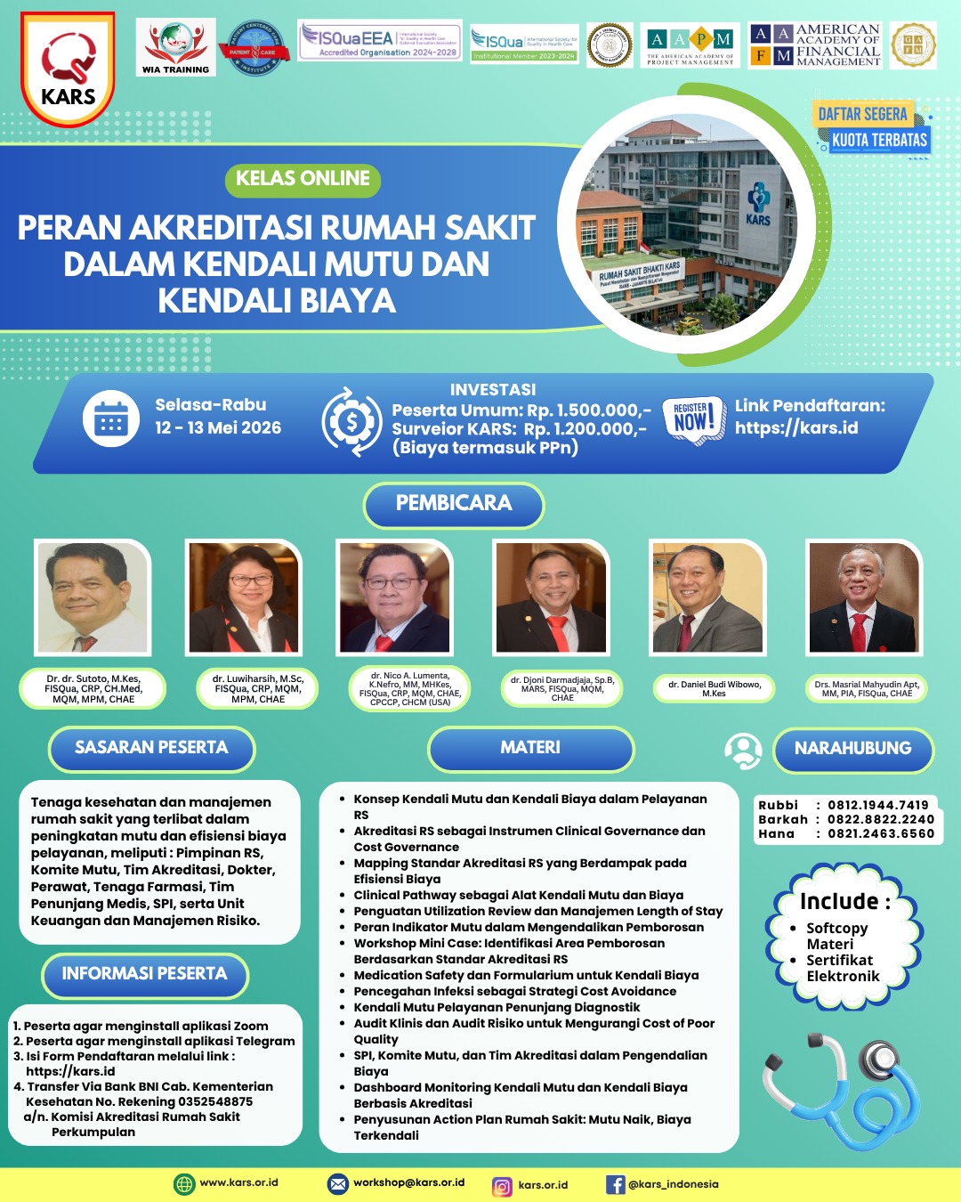 Kelas Online Peran Akreditasi Rumah Sakit Dalam Kendali Mutu Dan Kendali Biaya